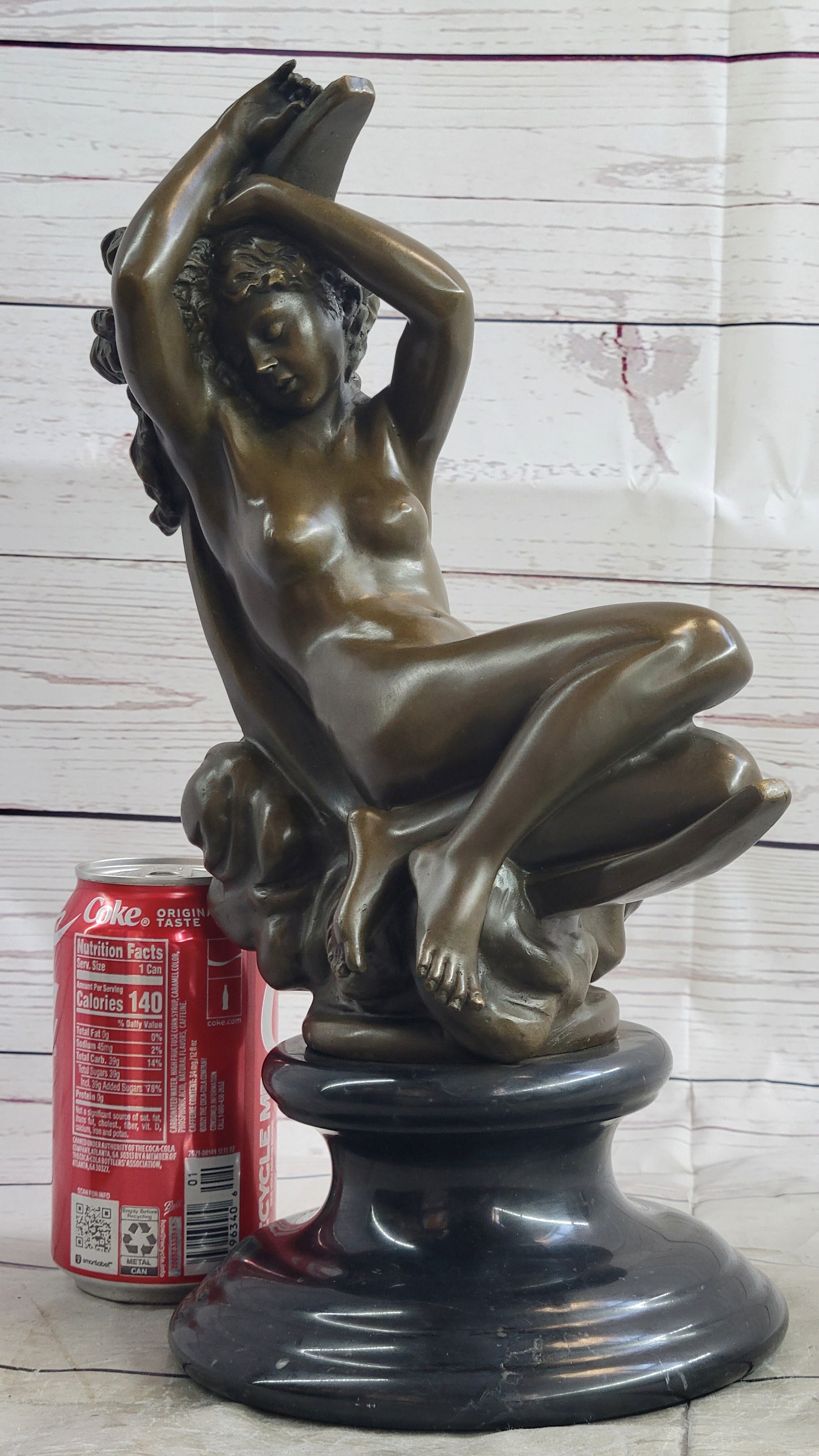 Diana on a Crescent Moon by Séraphin Denécheau Bronze