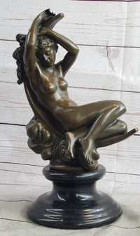 Diana on a Crescent Moon by Séraphin Denécheau Bronze