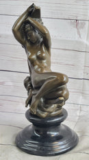 Diana on a Crescent Moon by Séraphin Denécheau Bronze