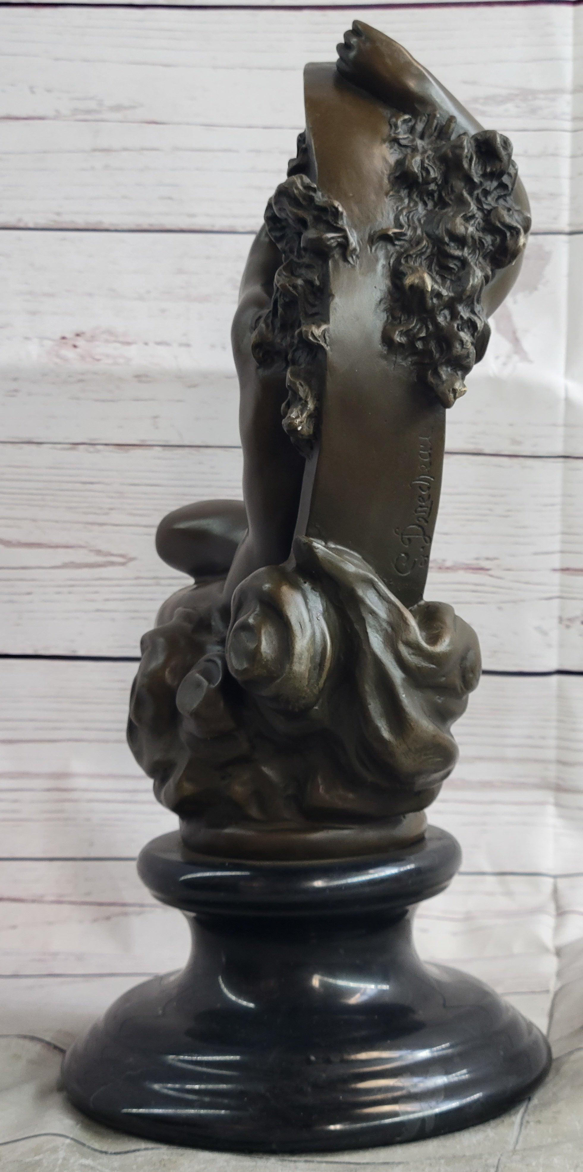Diana on a Crescent Moon by Séraphin Denécheau Bronze