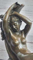 Diana on a Crescent Moon by Séraphin Denécheau Bronze