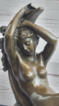 Diana on a Crescent Moon by Séraphin Denécheau Bronze