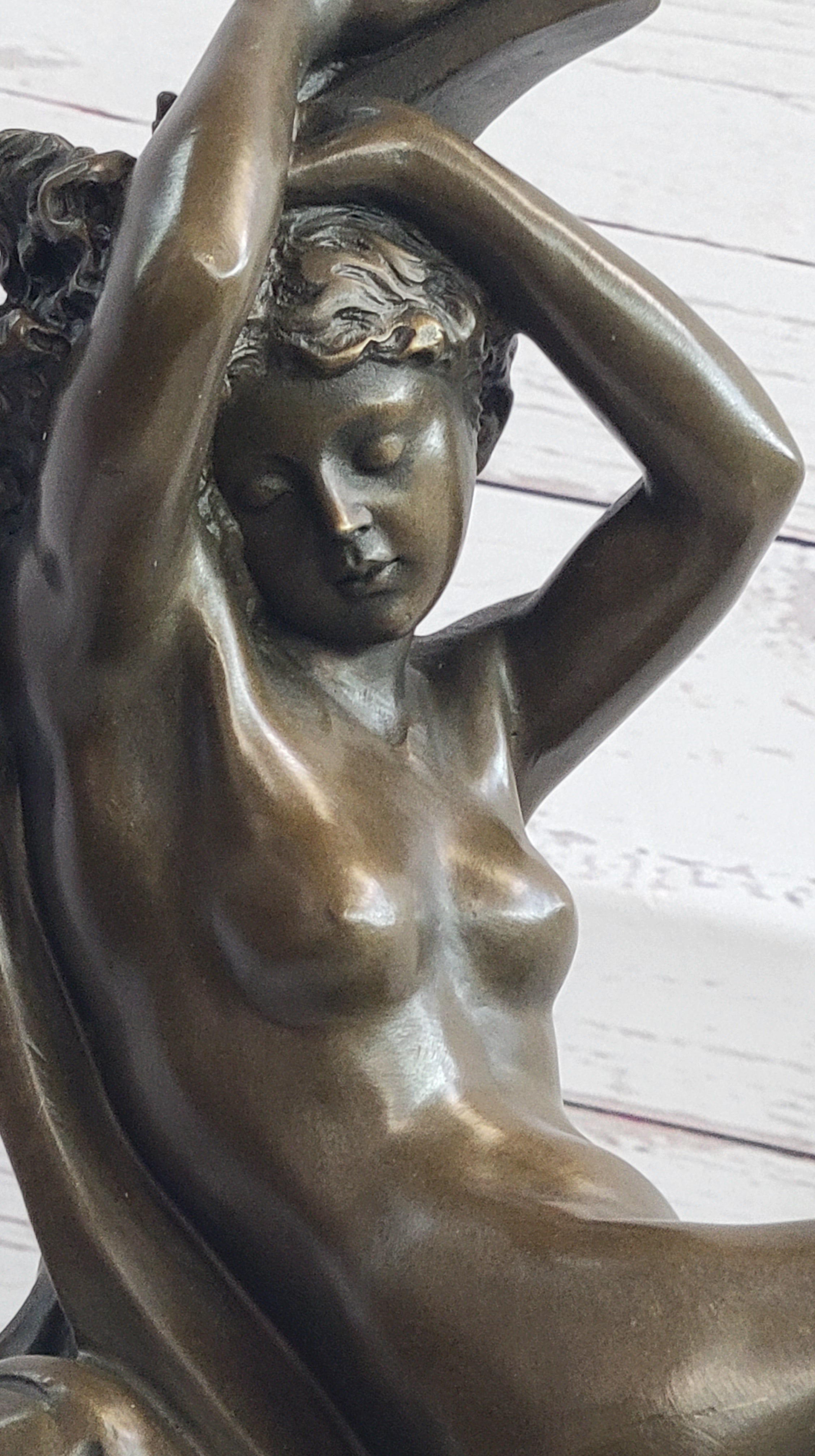 Diana on a Crescent Moon by Séraphin Denécheau Bronze