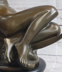 Diana on a Crescent Moon by Séraphin Denécheau Bronze