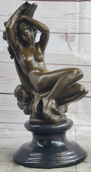 Diana on a Crescent Moon by Séraphin Denécheau Bronze