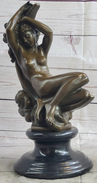 Diana on a Crescent Moon by Séraphin Denécheau Bronze