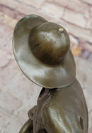 Bronze Fisherman with Net – Nautical Sculpture on Marble