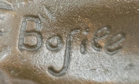 Bronze Fisherman with Net – Nautical Sculpture on Marble
