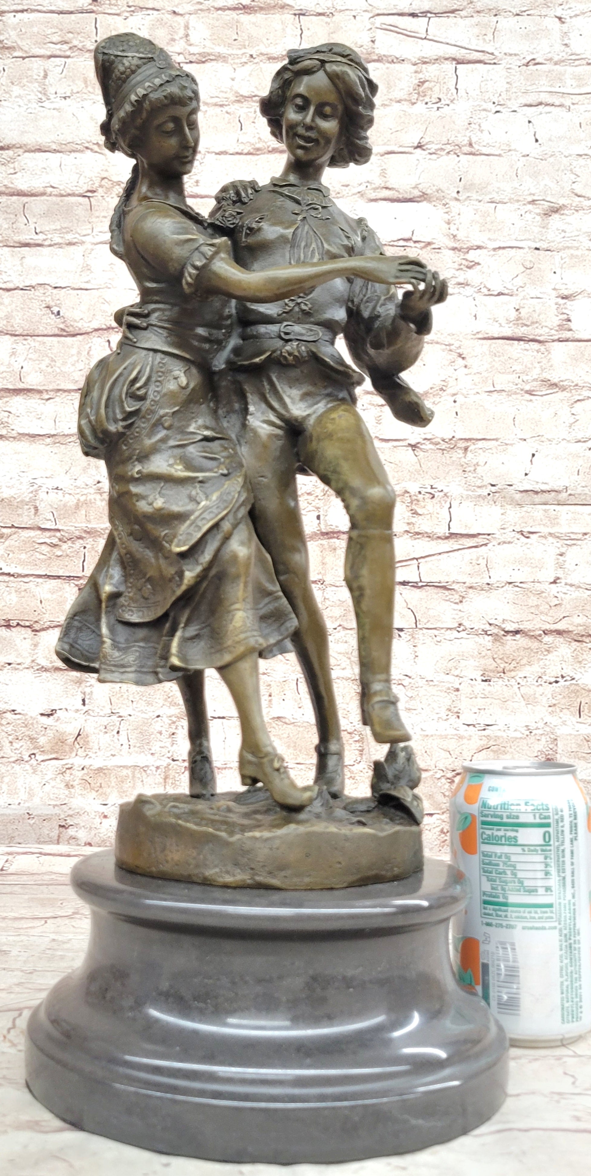 Gaudez Dancing Couple Lovers Bronze Sculpture 18.5" x 8"