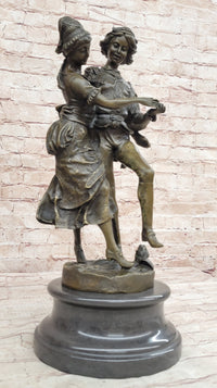 Gaudez Dancing Couple Lovers Bronze Sculpture 18.5" x 8"