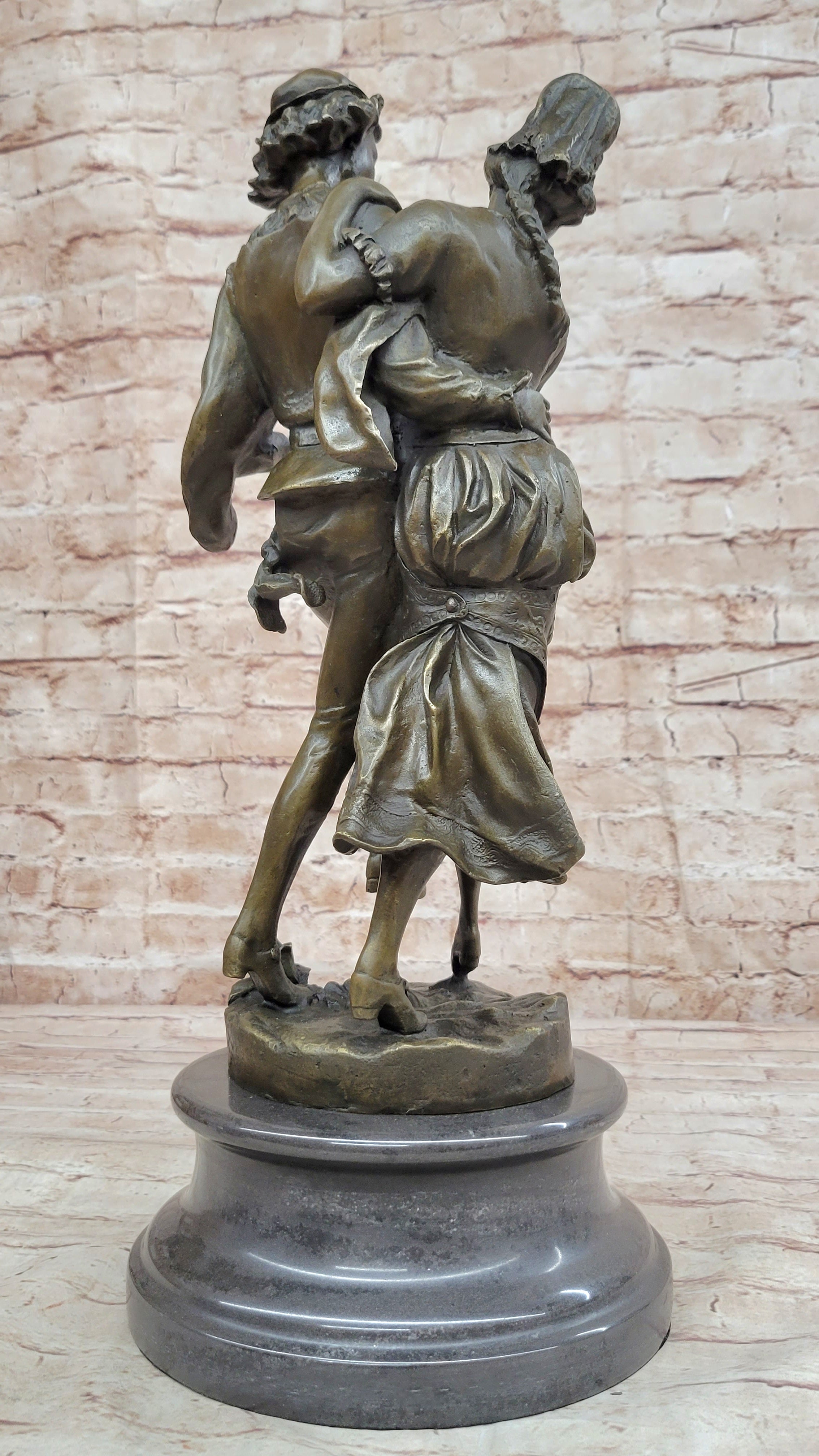Gaudez Dancing Couple Lovers Bronze Sculpture 18.5" x 8"