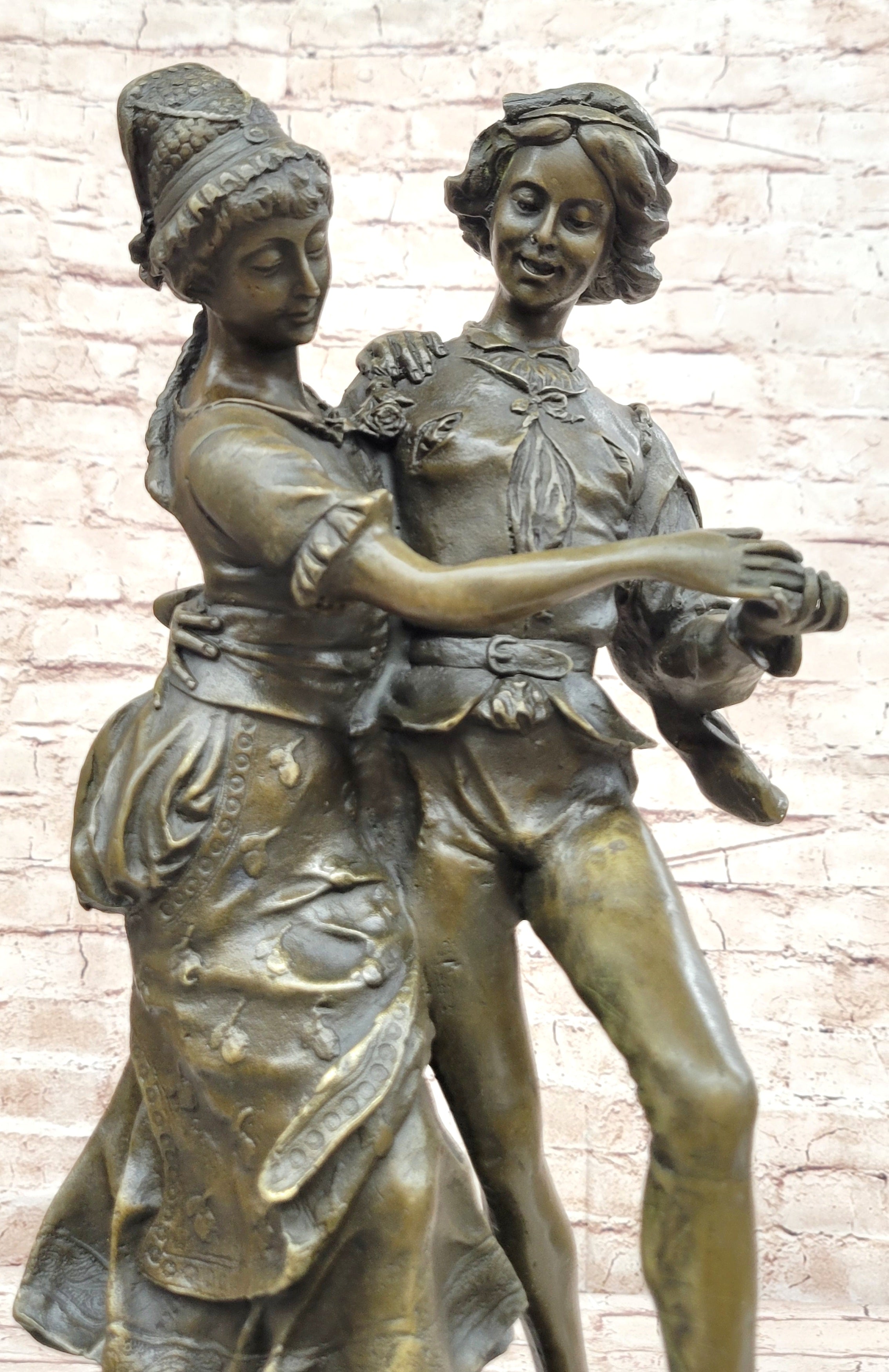 Gaudez Dancing Couple Lovers Bronze Sculpture 18.5" x 8"