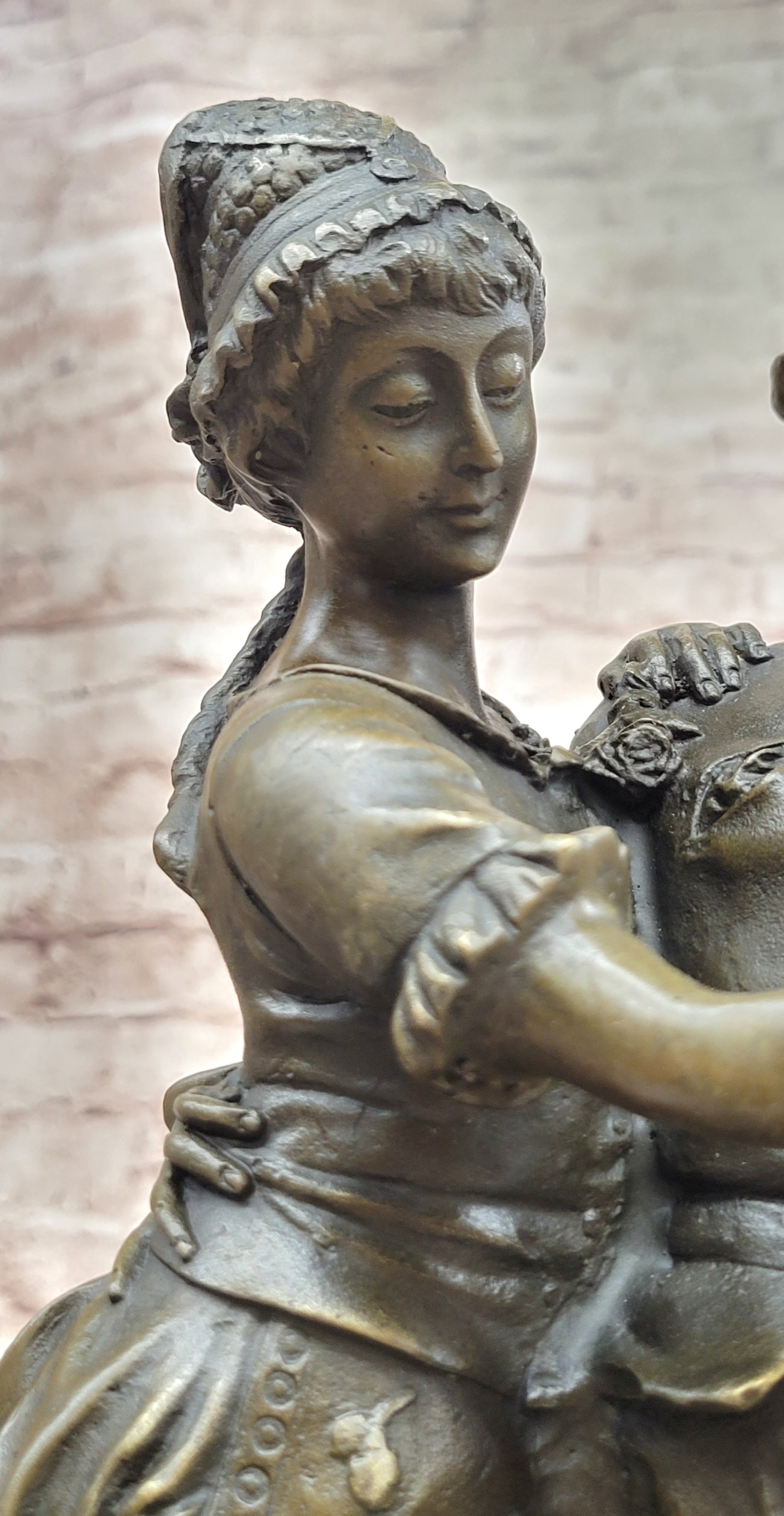Gaudez Dancing Couple Lovers Bronze Sculpture 18.5" x 8"