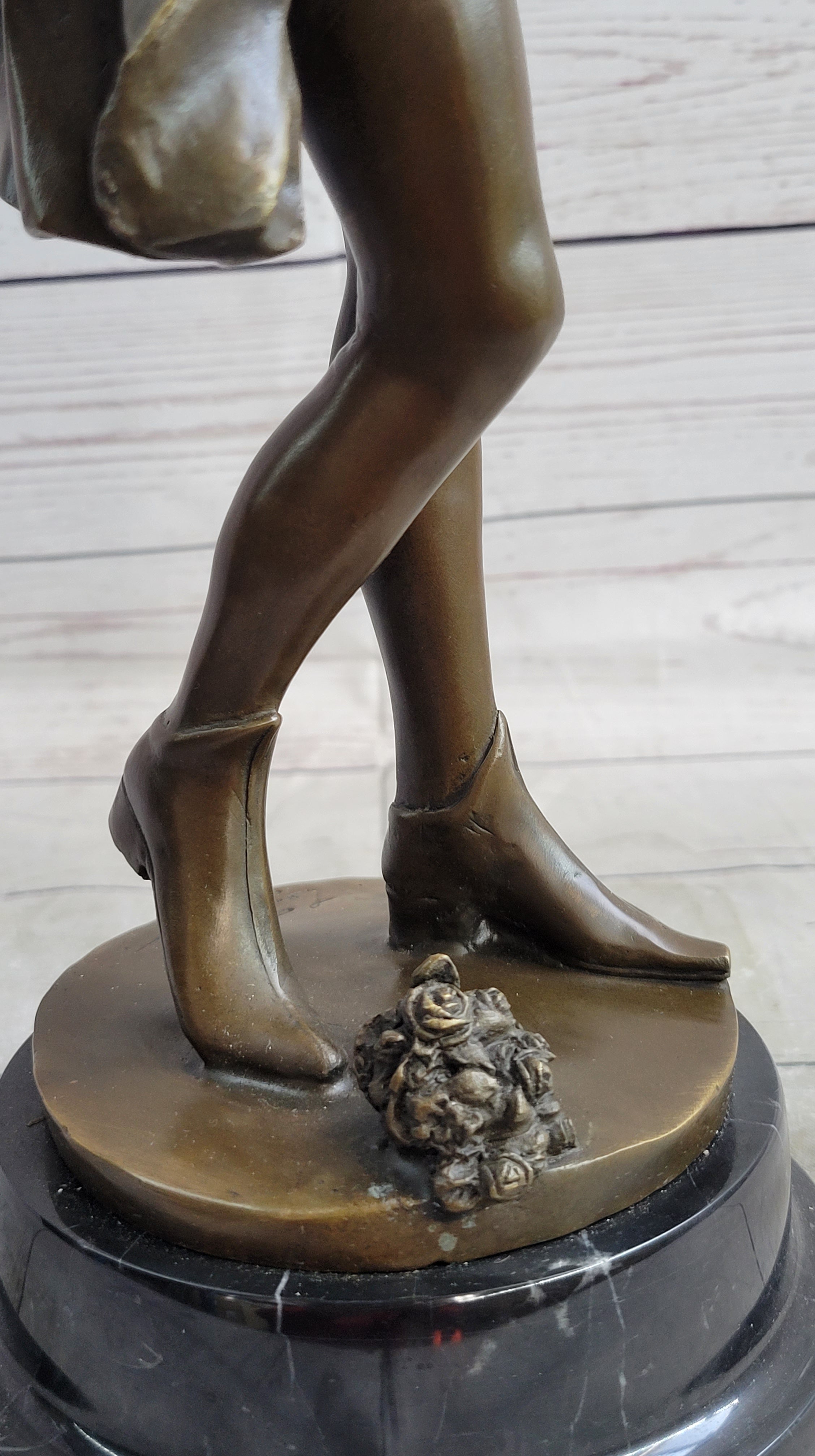 Credo Knight Warrior Bronze Sculpture Art Deco Marble Base by Fagel