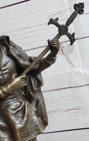 Credo Knight Warrior Bronze Sculpture Art Deco Marble Base by Fagel
