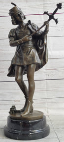 Credo Knight Warrior Bronze Sculpture Art Deco Marble Base by Fagel