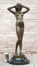 Hot Cast Bronze Nude Female Figure Nymph Girl Sculpture by Pittaluga