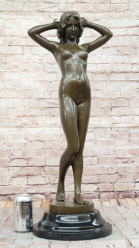 Hot Cast Bronze Nude Female Figure Nymph Girl Sculpture by Pittaluga