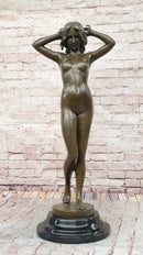 Hot Cast Bronze Nude Female Figure Nymph Girl Sculpture by Pittaluga
