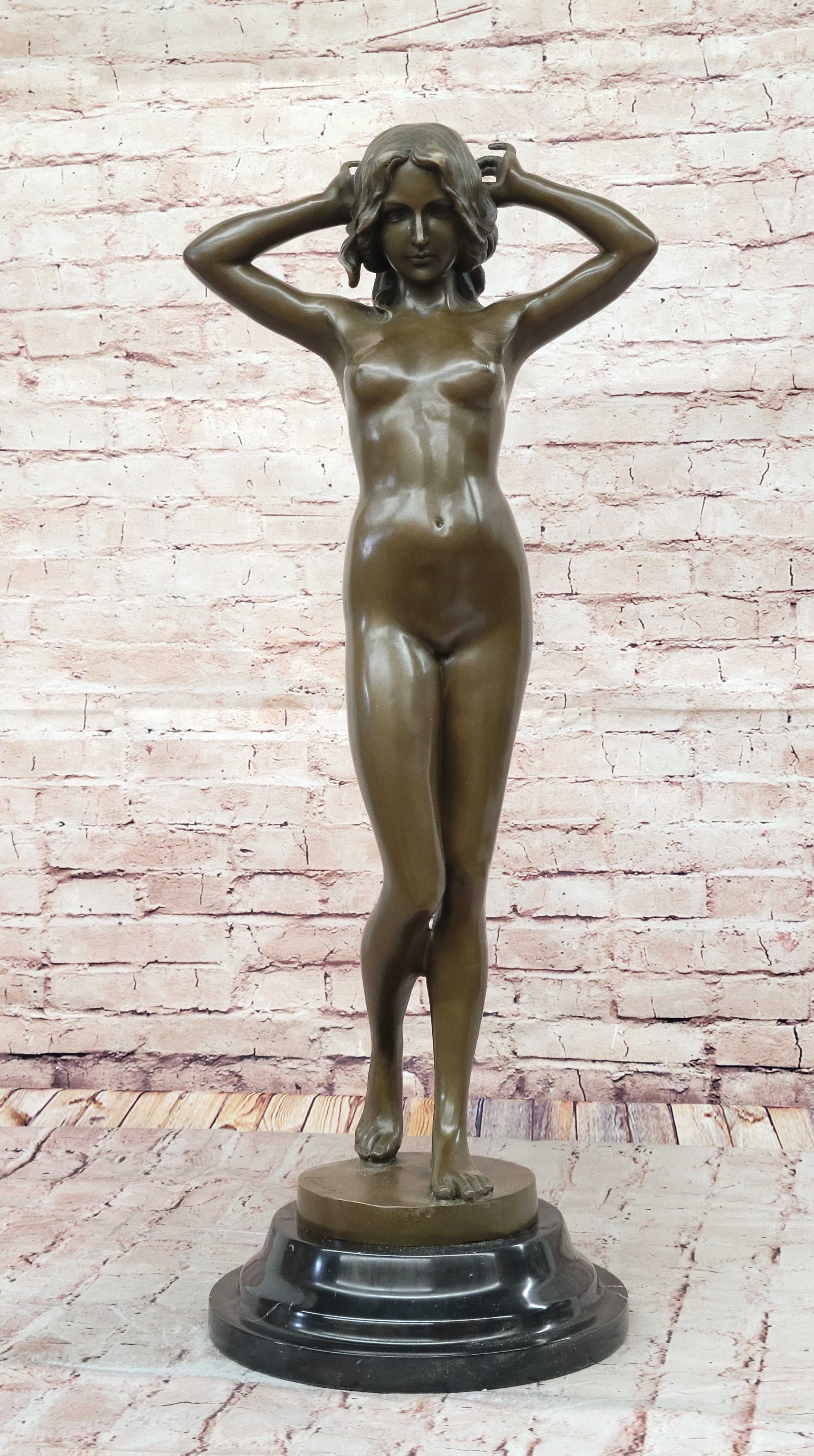 Hot Cast Bronze Nude Female Figure Nymph Girl Sculpture by Pittaluga