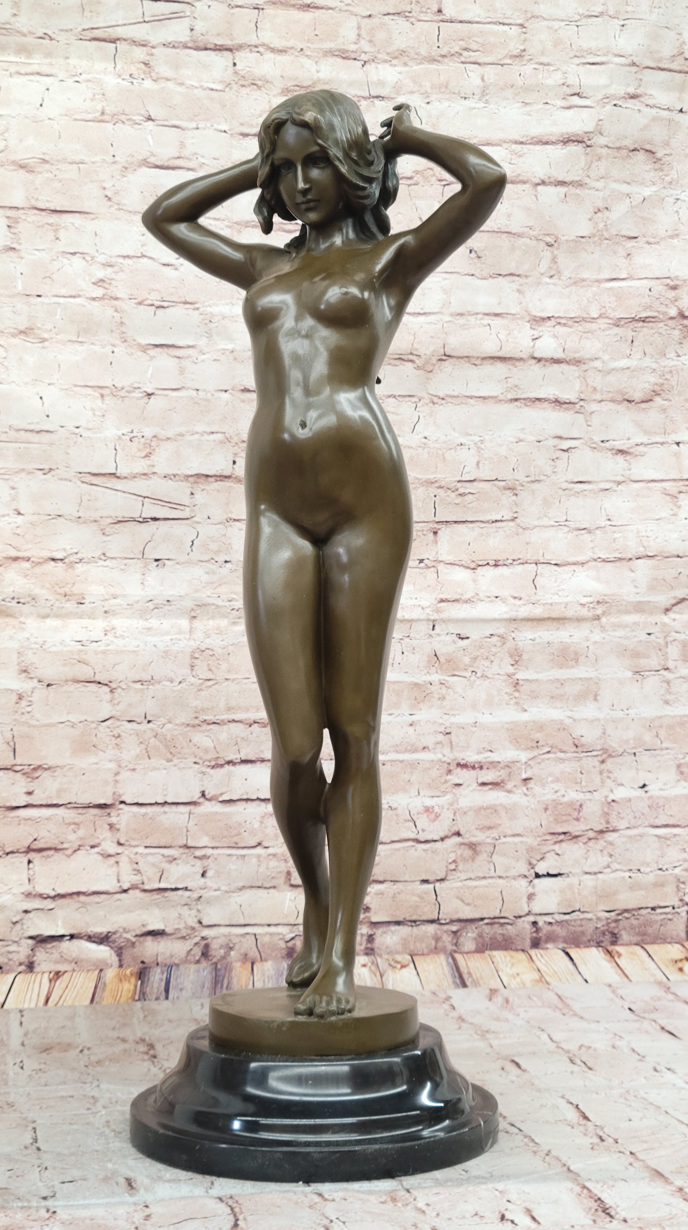 Hot Cast Bronze Nude Female Figure Nymph Girl Sculpture by Pittaluga