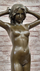 Hot Cast Bronze Nude Female Figure Nymph Girl Sculpture by Pittaluga