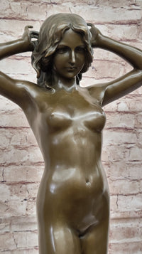 Hot Cast Bronze Nude Female Figure Nymph Girl Sculpture by Pittaluga