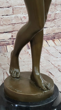 Hot Cast Bronze Nude Female Figure Nymph Girl Sculpture by Pittaluga