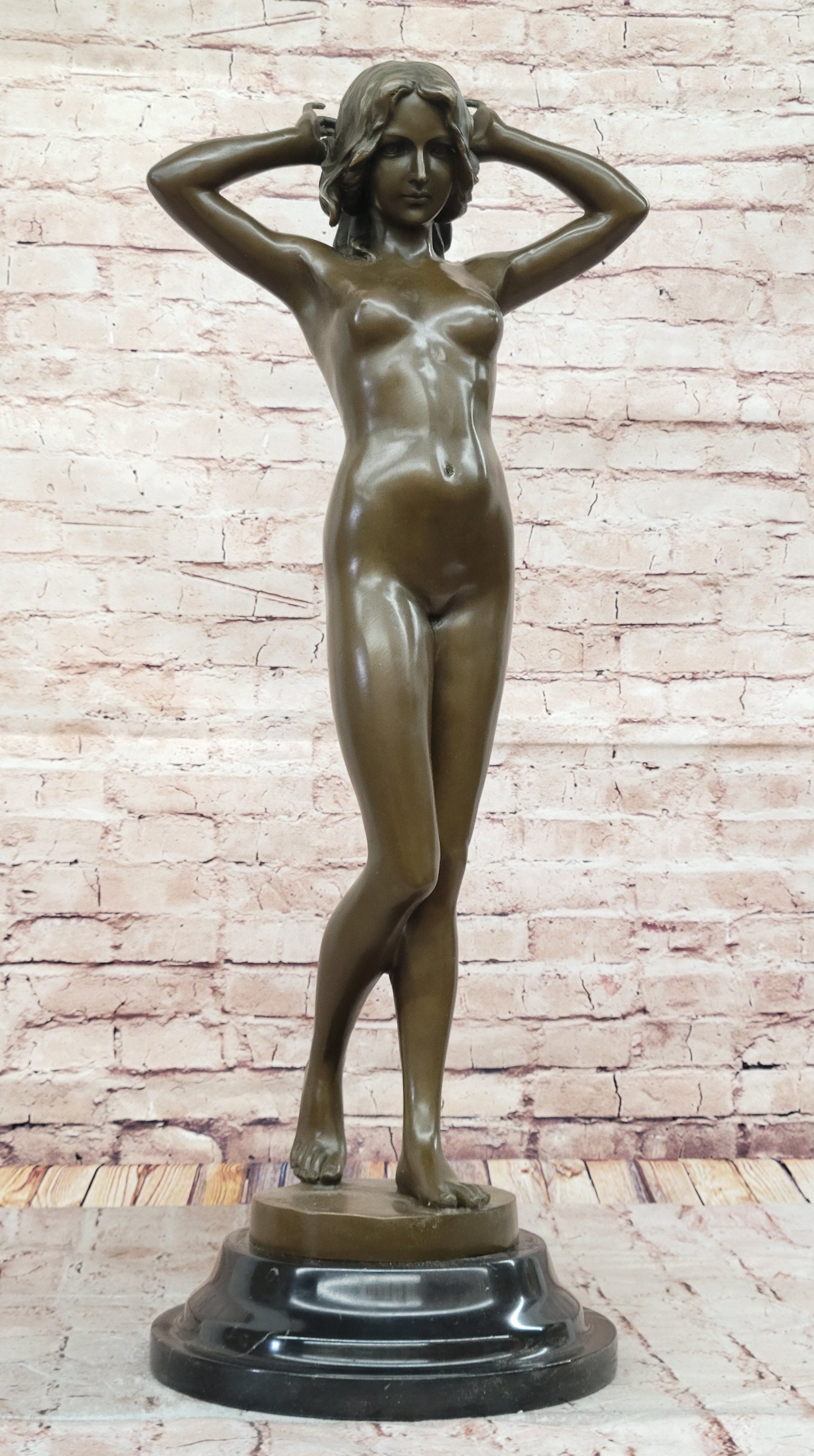 Hot Cast Bronze Nude Female Figure Nymph Girl Sculpture by Pittaluga