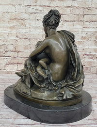 Mother and Child by Carrier Belleuse Hot Cast Bronze on Marble
