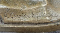 Mother and Child by Carrier Belleuse Hot Cast Bronze on Marble