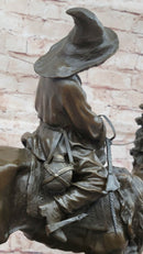 Bronze Sculpture 'Breaking in a Wild Horse', Signed E. Nahcepe