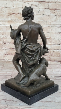 Muscular Male Shepherd & Dog - Bronze by Barbedienne