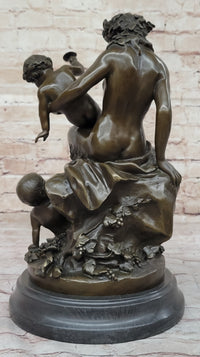 Satyr Fawn and Children - Greek Mythology Bronze by Clodion