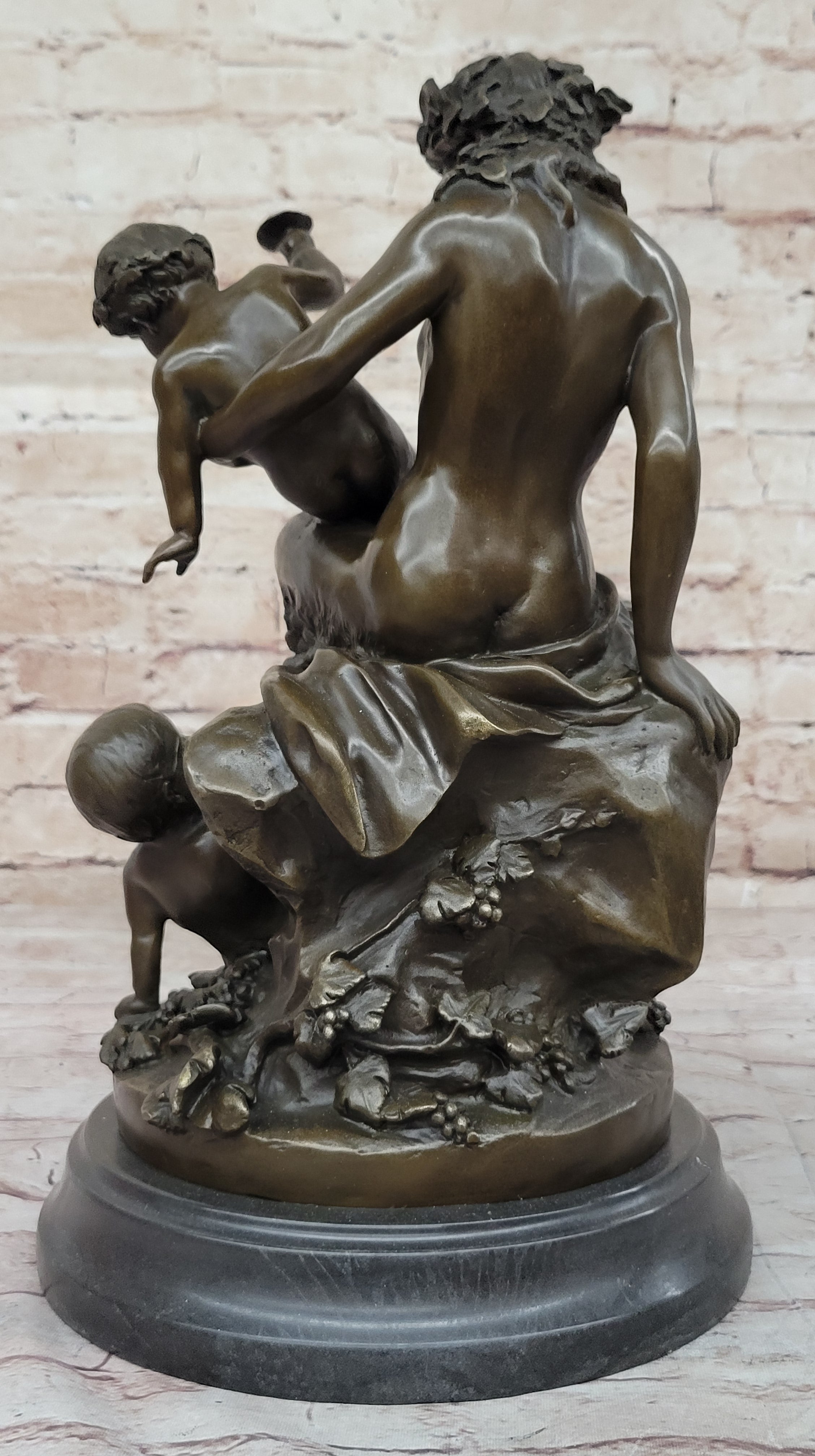 Satyr Fawn and Children - Greek Mythology Bronze by Clodion