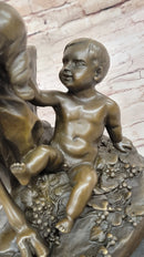 Satyr Fawn and Children - Greek Mythology Bronze by Clodion