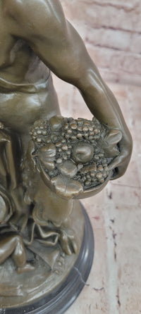 Satyr with a Basket of Grapes and Two Putti by Clodion Bronze Sculpture Statue