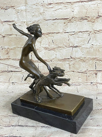 Diana the Huntress Artemis Bronze Sculpture by Lorenzl