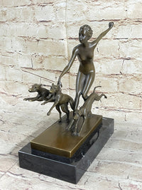 Diana the Huntress Artemis Bronze Sculpture by Lorenzl