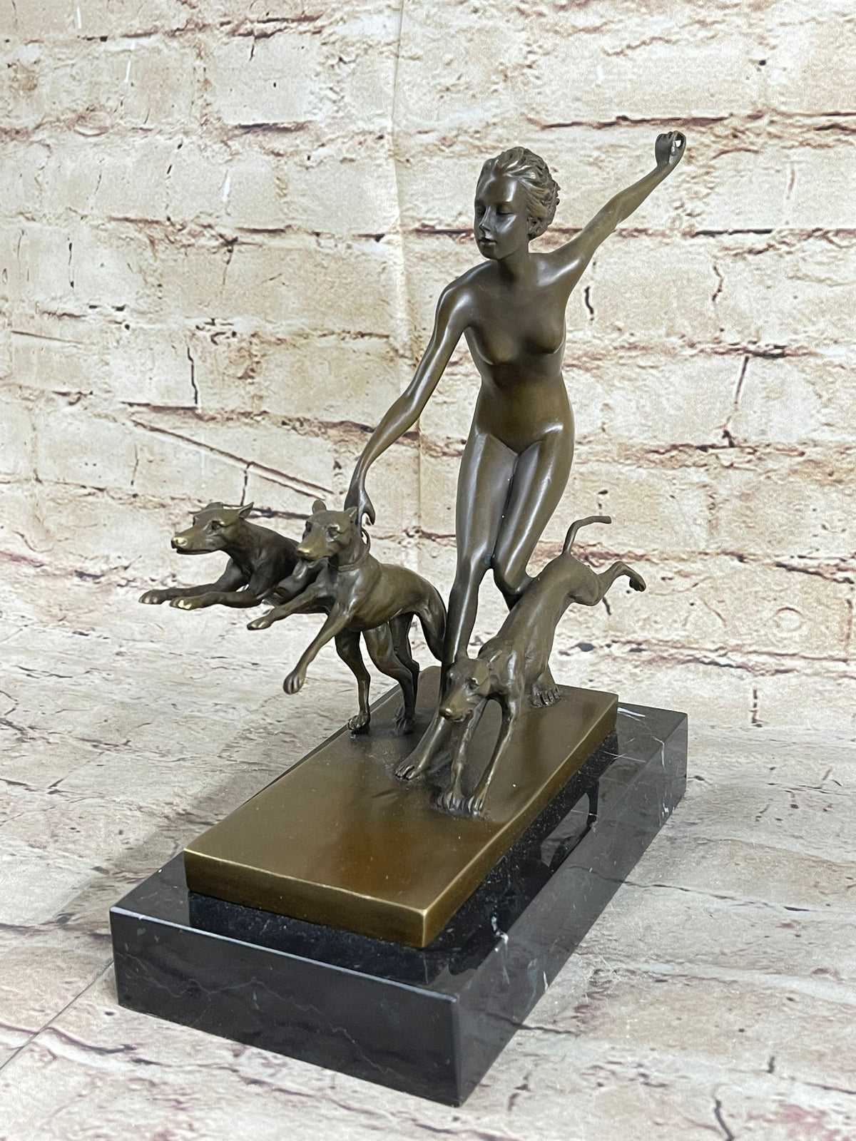Diana the Huntress Artemis Bronze Sculpture by Lorenzl
