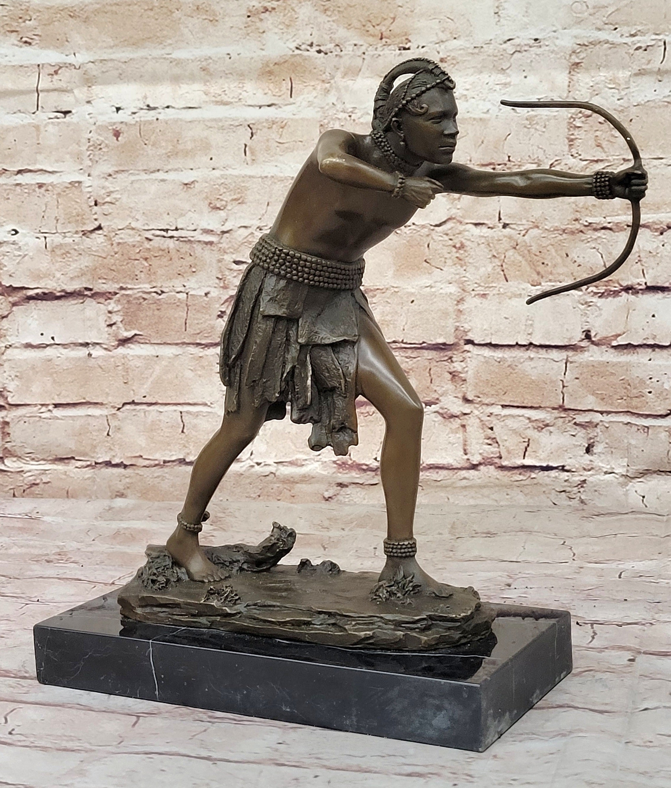 Mayan Aztec Inca Mesoamerican Archer Warrior Bronze