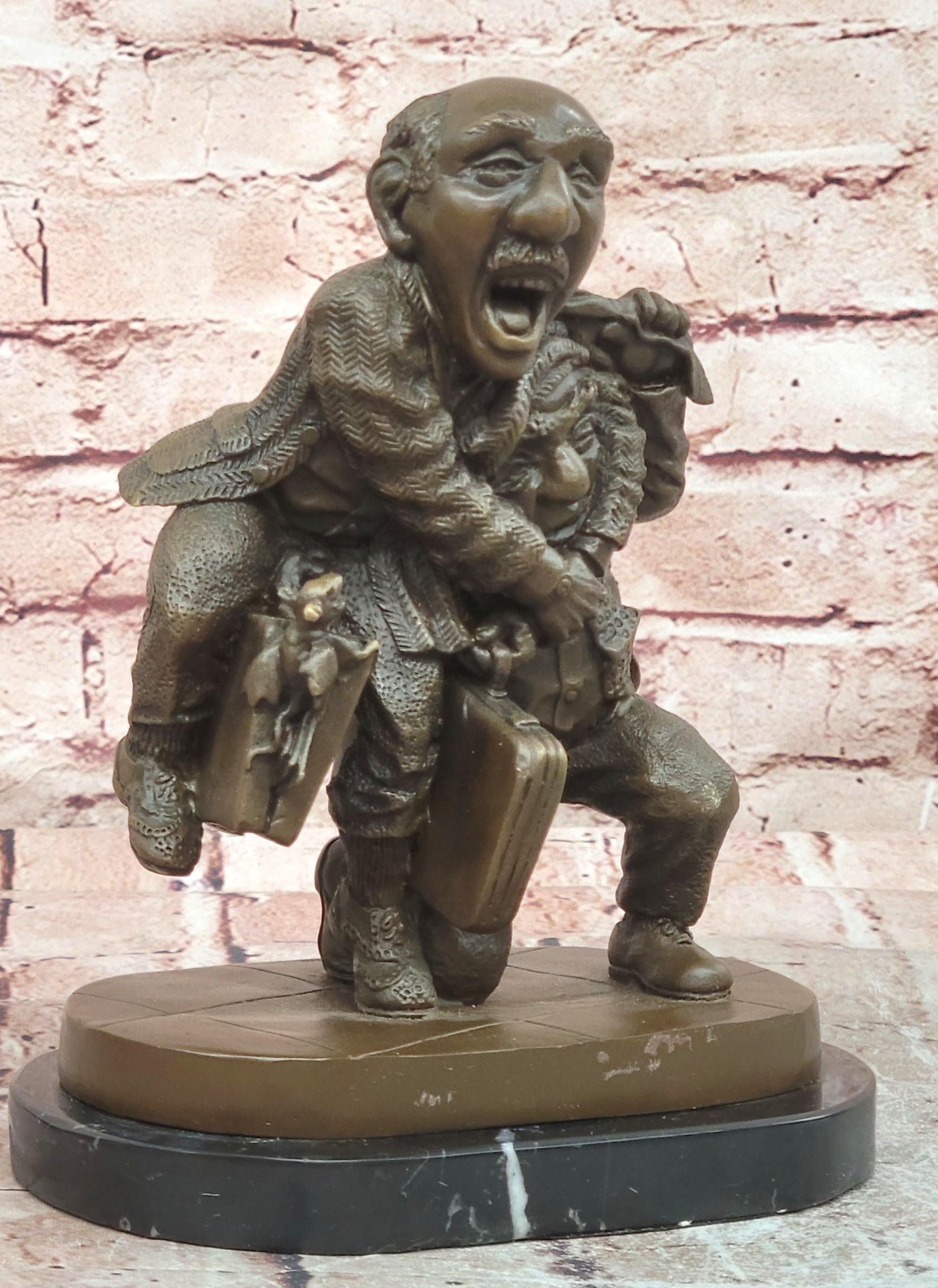 GENUINE BRONZE SIGNED OUT OF COURT SETTLEMENT'' SCULPTURE HAND MADE FIGURINE FIGURE