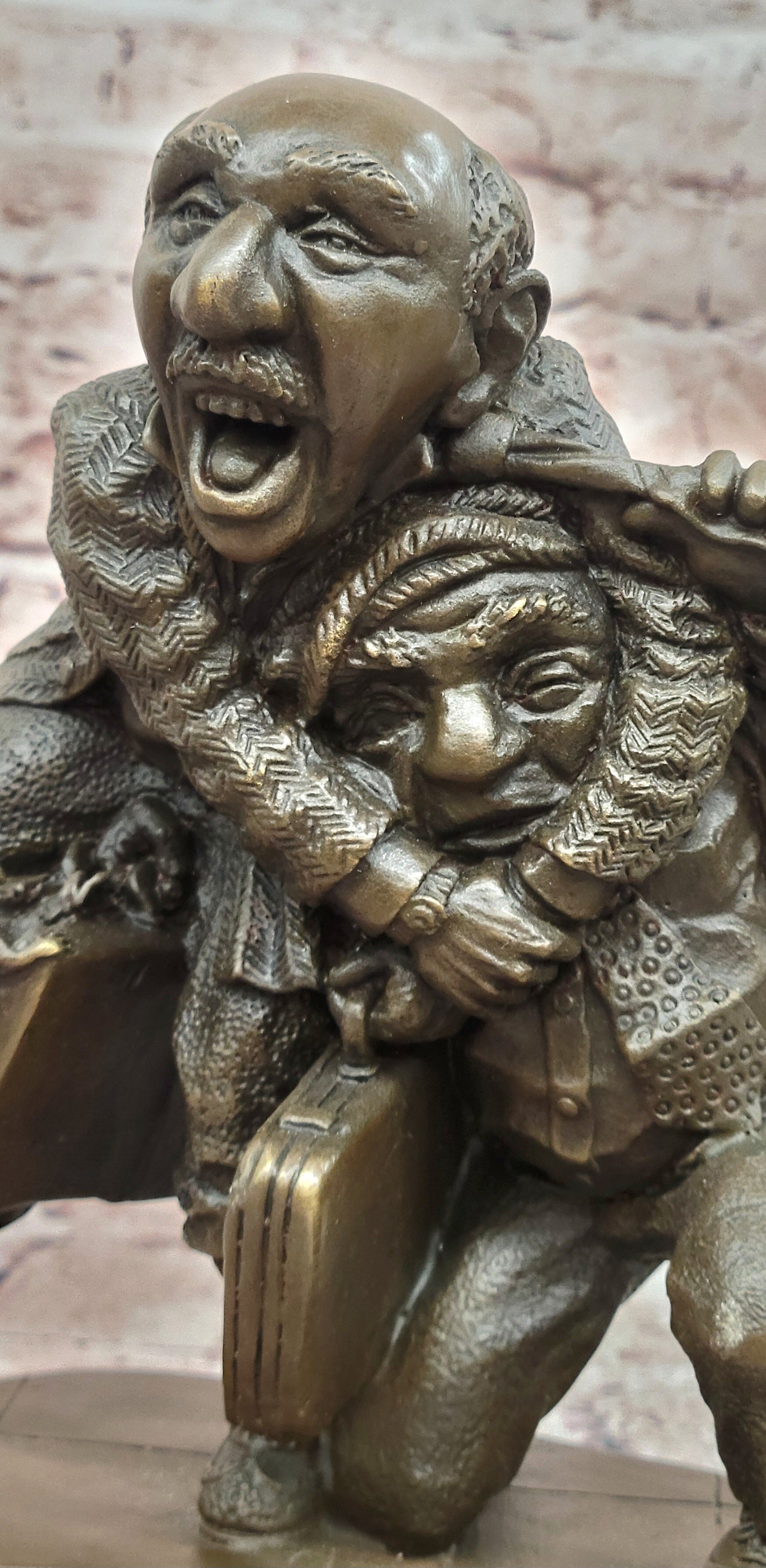 GENUINE BRONZE SIGNED OUT OF COURT SETTLEMENT'' SCULPTURE HAND MADE FIGURINE FIGURE