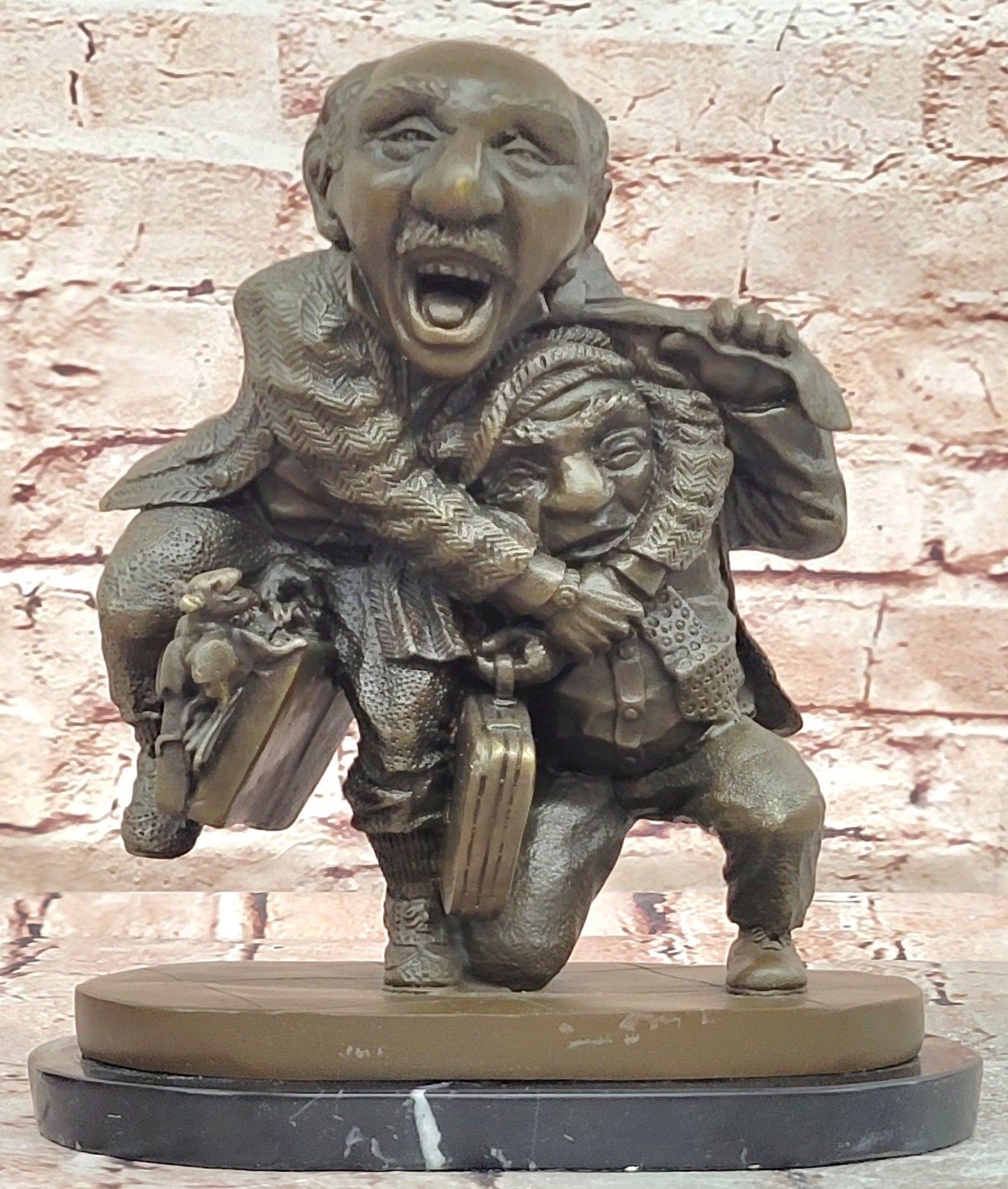 GENUINE BRONZE SIGNED OUT OF COURT SETTLEMENT'' SCULPTURE HAND MADE FIGURINE FIGURE
