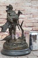 Native American Indian Shaman Holding Deer and Turkey Bronze