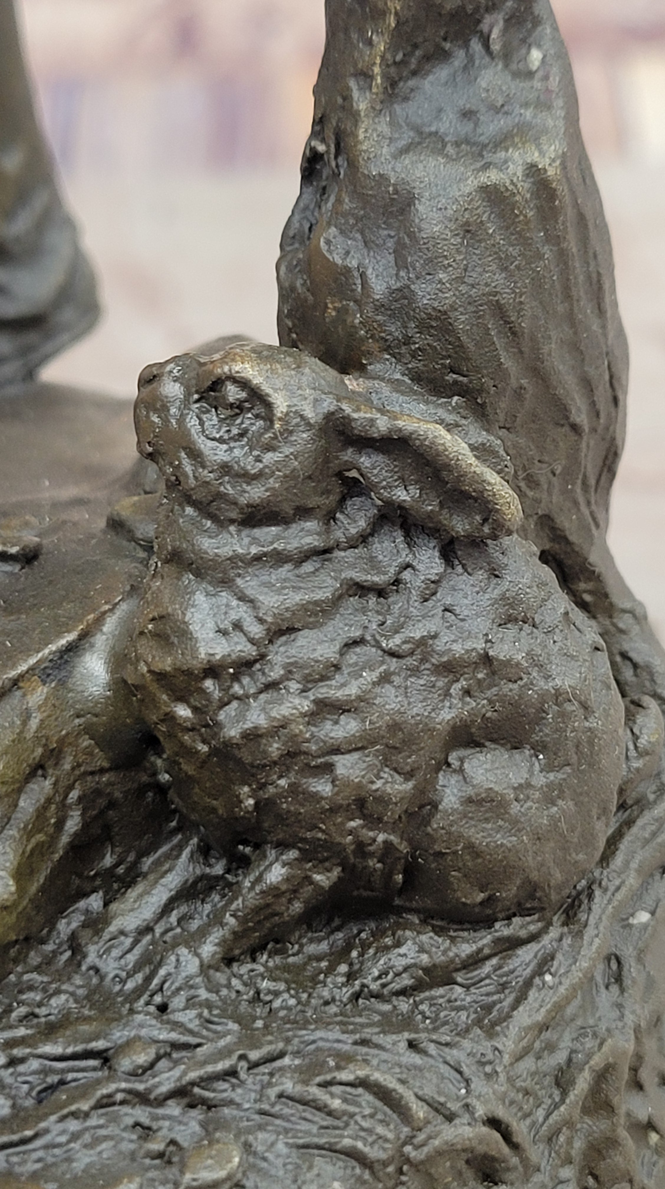 Native American Indian Shaman Holding Deer and Turkey Bronze