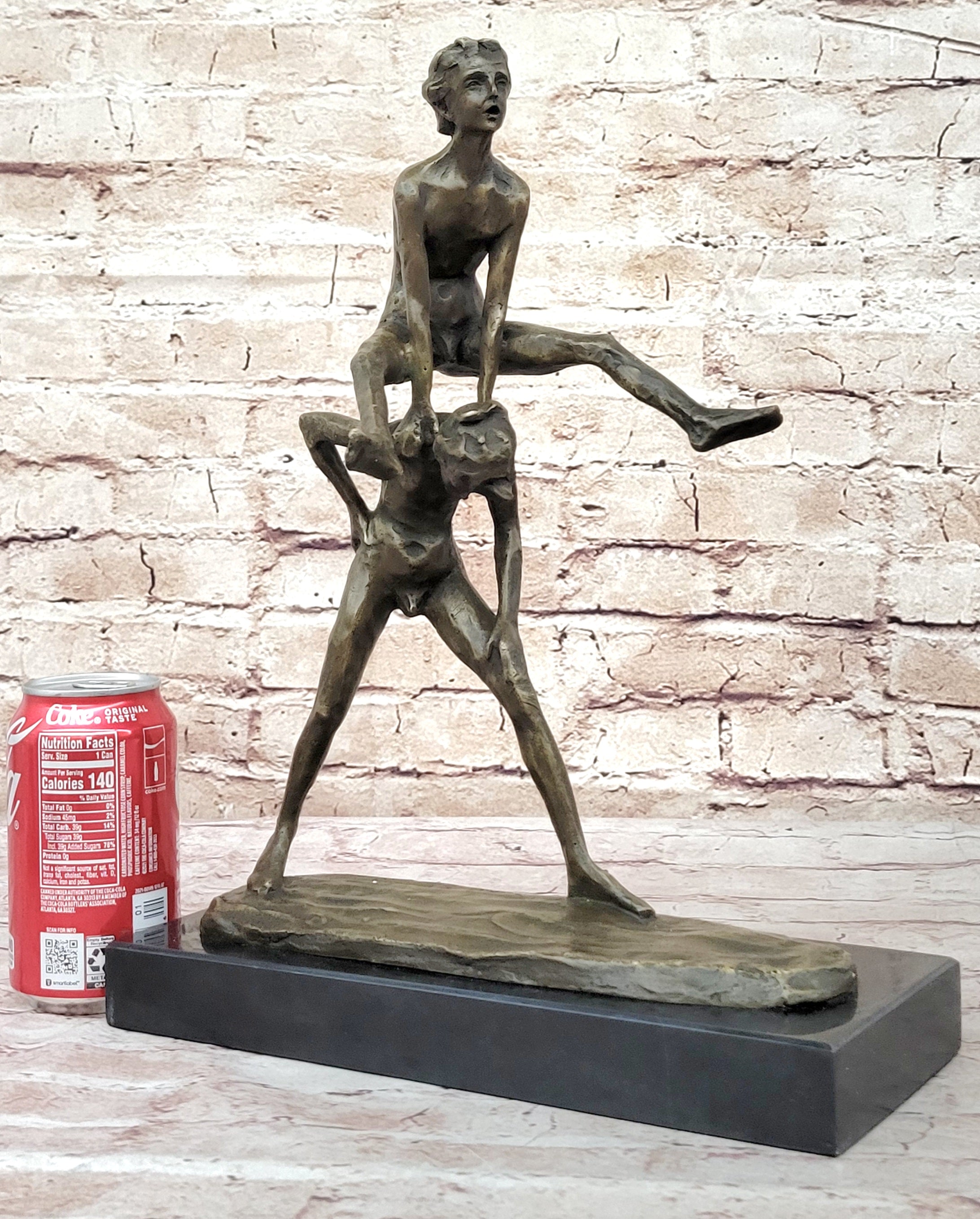 Kids Playing Leapfrog Bronze Sculpture Miniature 15.5" x 11.5"