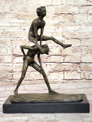 Kids Playing Leapfrog Bronze Sculpture Miniature 15.5" x 11.5"