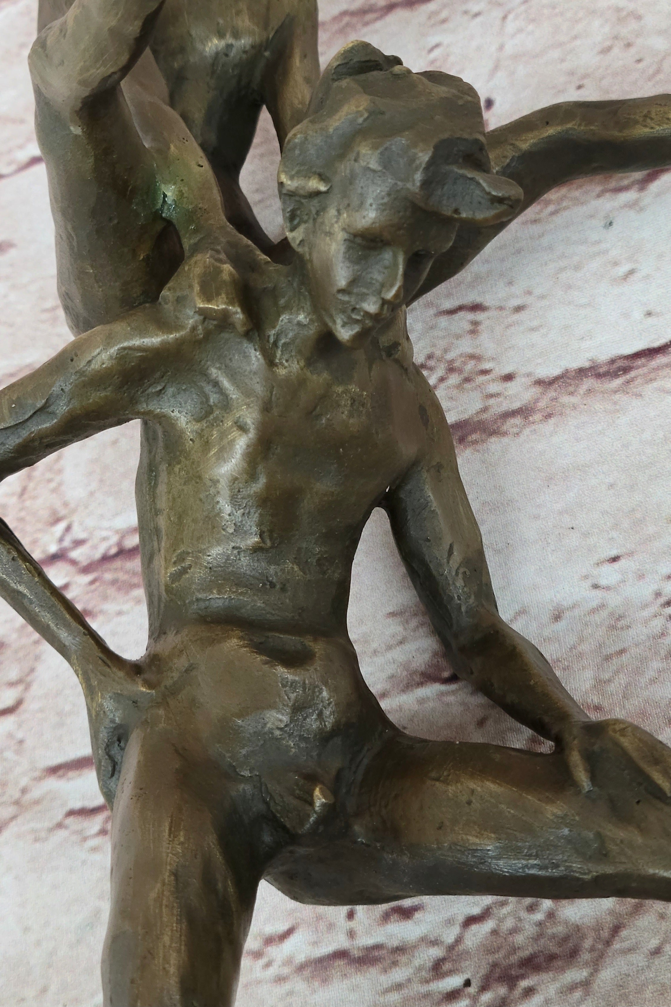Kids Playing Leapfrog Bronze Sculpture Miniature 15.5" x 11.5"