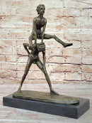 Kids Playing Leapfrog Bronze Sculpture Miniature 15.5" x 11.5"